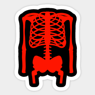 Happy Halloween Red Skeleton Bones Sticker